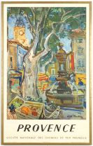 PROVENCE - FRANCE, 1957, SNCF - original travel lithographic poster, Hubert Baille - Paris, 100 x