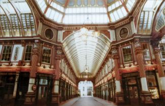 PHOTOPRINT OF LEADENHALL MARKET, on glass, 120cm x 80cm.