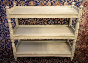 BUFFET, 111cm H x 120cm x 45cm, Victorian style painted of three tiers.