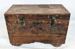 CHINESE WOODEN CHEST, with a fitted interior apparently a make up chest, 61cm W x 37cm D x 43cm H,