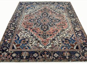 FINE ANTIQUE HERIZ CARPET, 247cm x 224cm.