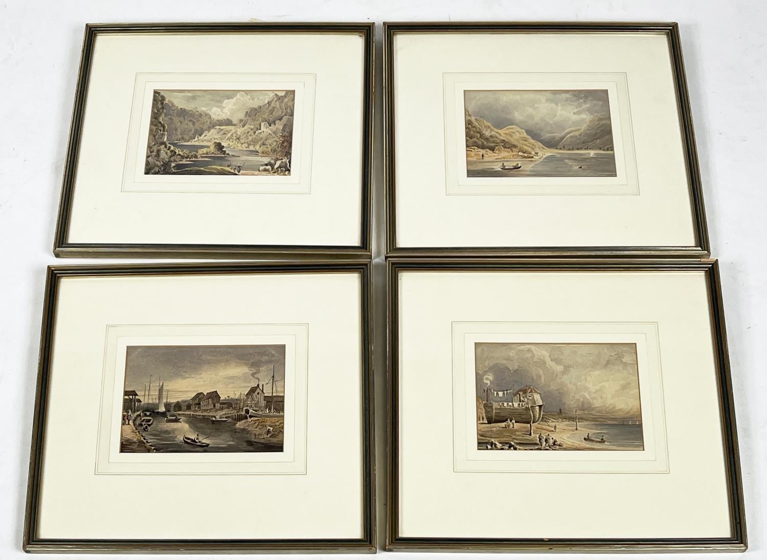 19TH/20TH CENTURY BRITISH SCHOOL, a set of four coastal view watercolours, prov: St John Street
