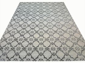 FINE CONTEMPORARY SILK AND WOOL CARPET, 300cm x 240cm, Moroccan lattice design.