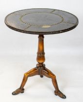 THEODORE ALEXANDER TRIPOD TABLE, 71cm H x 62cm D, Georgian style with circular embossed and