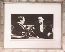 TROWBRIDGE GALLERY PRINT, the Godfather and Tom Hagen, framed and glazed, 82cm x 72cm.