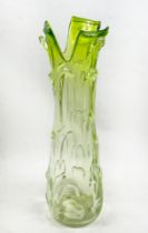 TALL VASE, Italian lime green originally purchased from Harrods, 66cm H.