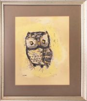 MARGARET LAYTON (American mid 20th century), study of an owl, lithograph, 47cm H x 39cm W. Framed.