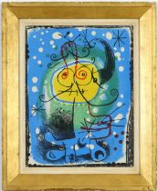 JOAN MIRO, Abstract, lithograph in colour 1960, vintage French frame, 37cm x 27cm.