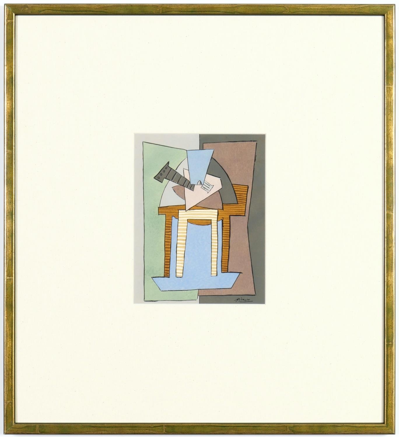 PABLO PICASSO, a pair of rare cubist pochoirs (after the 1920 watercolours), signed in the plate, - Image 2 of 5