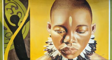 VANESSA GAYE (20th century South African), oil on canvas, 75cm x 130cm.