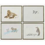 ELISABETH FRINK, Aesops Fables, edition size 250, a set of four, off-set lithographs, 25cm x 36.5cm.