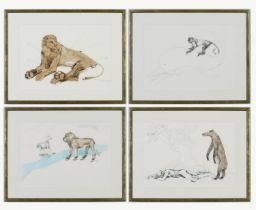 ELISABETH FRINK, Aesops Fables, edition size 250, a set of four, off-set lithographs, 25cm x 36.5cm.