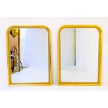 LOUIS PHILIPPE STYLE WALL MIRRORS, a pair, gilt frames, 110cm high, 80cm wide. (2)