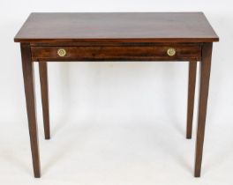 WRITING TABLE, 72cm H x 88cm W x 46cm D, Georgian and later mahogany with frieze drawer.