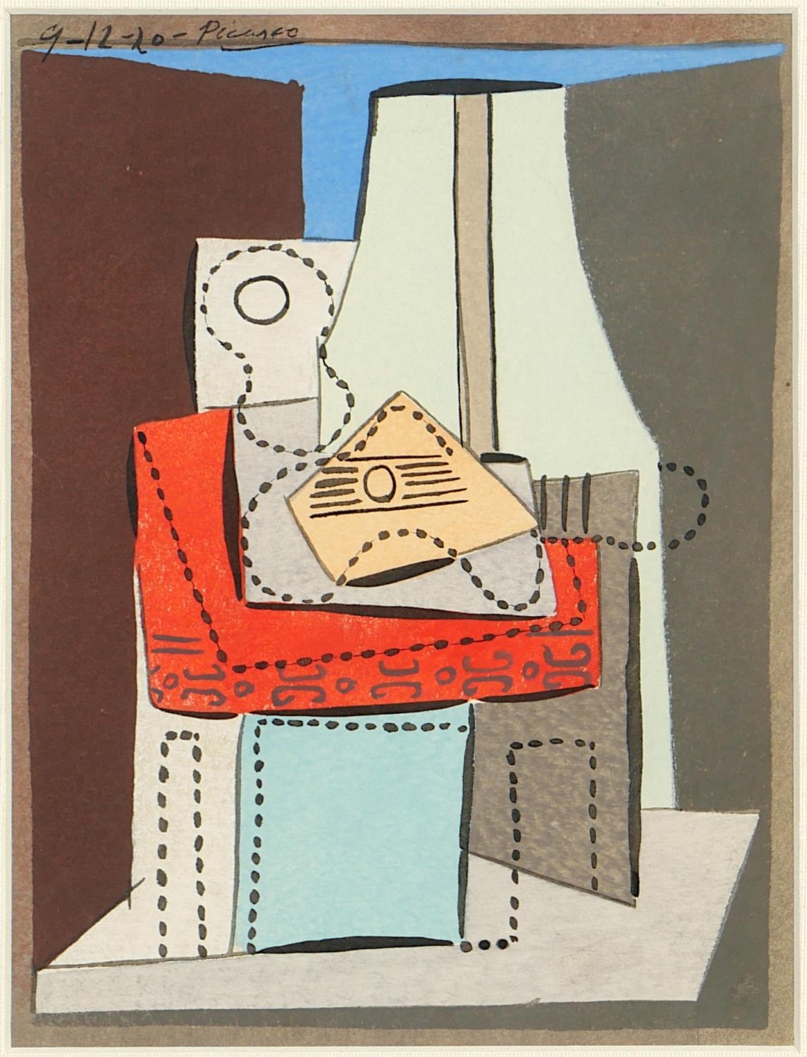 PABLO PICASSO, a pair of rare cubist pochoirs (after the 1920 watercolours), signed in the plate, - Image 5 of 5