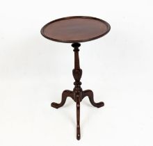 OCCASIONAL TABLE, Edwardian mahogany with a dish top on a turned column and tripod supports, 40cm