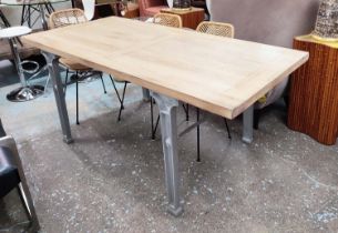 GRANGE TABLE, industrial style, wooden top, metal legs, 200cm x 95cm x 77cm H.