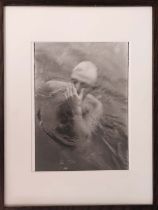 DAVID BURRELL, 'Swimmer', signed and inscribed verso, 32cm x 26cm, framed.