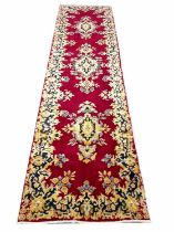 PERSIAN KIRMAN RUNNER, 290cm x 75cm.