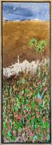 KEN DAVIS, 'Just Heaven', oil on board, 92cm x 31cm, framed.