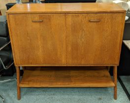 BAR CABINET, mid 20th century, with angled supports, 110cm x 101cm H x 40cm.