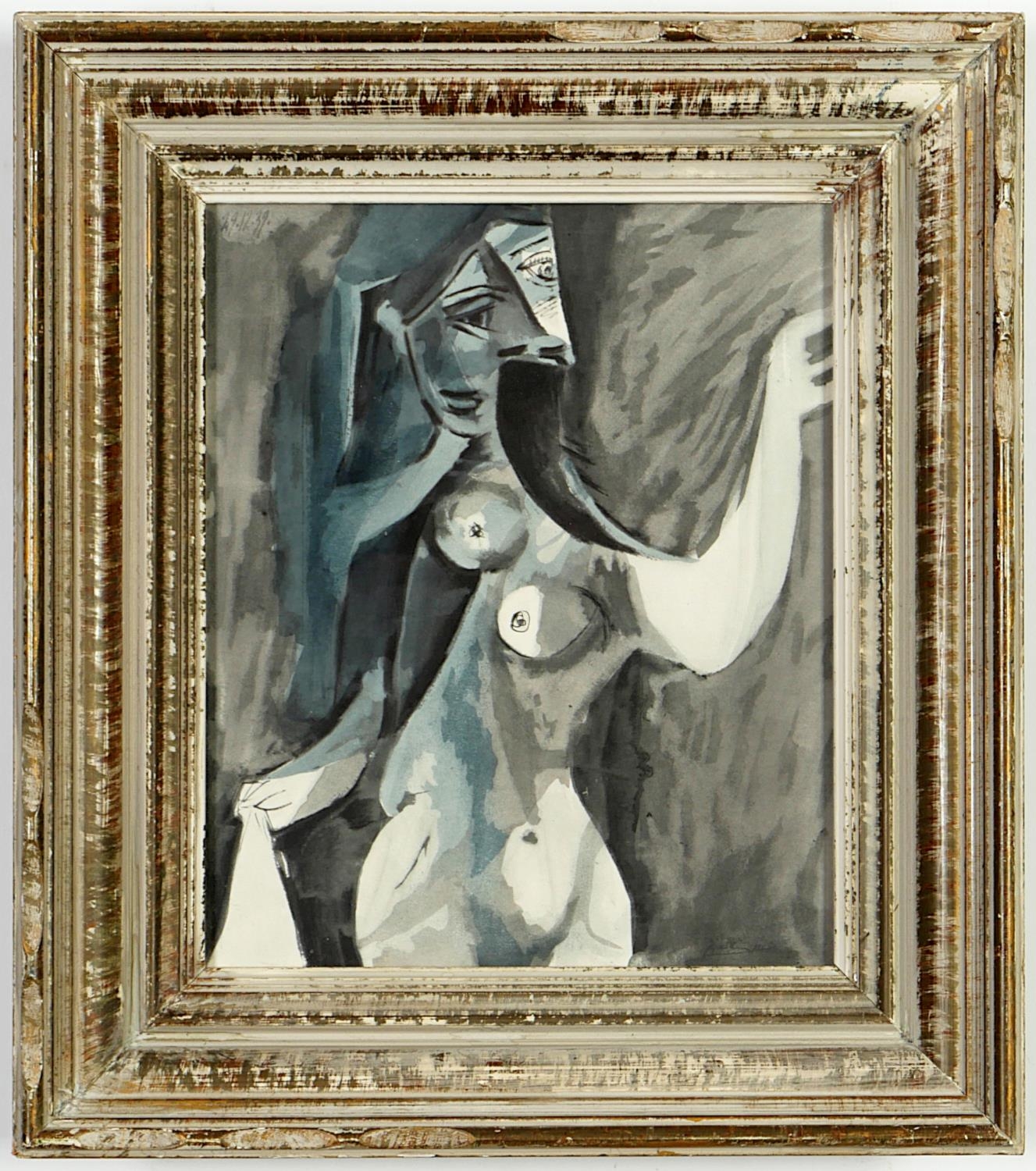 PABLO PICASSO, Femme Nu – Edition: 200, Rare pochoir from the suite: Venti pochoirs 1955, signed and