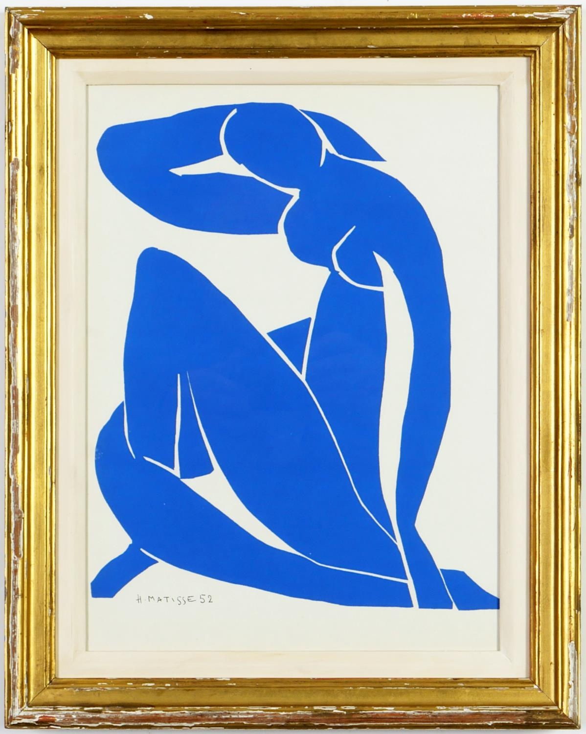 HENRY MATISSE, set of Four Blue Nudes in vintage gilt frames, Nu Bleu VI, Nu Bleu III, Nu Bleu - Image 5 of 5