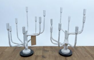 TABLE CANDELABRAS, a pair, each with eight branches, each 60cm H x 50cm. (2)