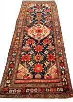 ANTIQUE NORTH WEST PERSIAN KELLEH CARPET, 343cm x 140cm.