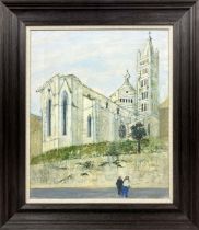 RICHARD BEER (1928-2017), 'Cathedral, Italy', oil on canvas, 50cm x 40cm, signed, framed. (Subject