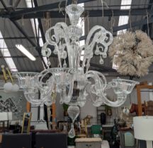 MURANO GLASS CHANDELIER, 8 branch, approx 87cm x 97cm H.