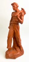 JOSEF ARNOST GAUSE (1910-1988), 'Le Travailleur', terracota, 52.5cm, signed.