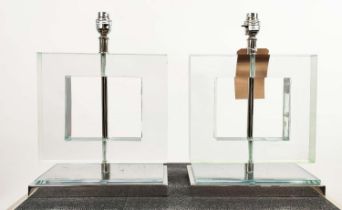 JULIAN CHICHESTER HELSINKI TABLE LAMPS, a pair, 40cm high, 26cm wide, 15cm deep. (2)