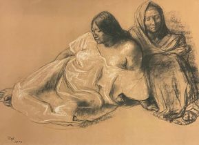 FRANCISCO ZUNIGA (1912-1998), 'Two women', lithograph, signed in the stone, framed.