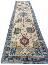 ANTIQUE OUSHAK RUNNER, 360cm x 95cm.