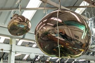 TOM DIXON MELT CEILING PENDANT LAMPS, a set of two by Tom Dixon, one approx 50cm H, the other approx