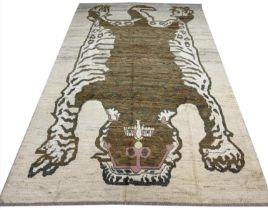 TIBETAN TIGER CARPET, 302cm x 211cm.