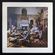 ROLLING STONES BANQUET, photograph framed and glazed, 38cm x 38cm.