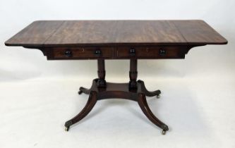 SOFA TABLE, 72cm H x 95cm x 69cm, 144cm open, Regency mahogany with two real and opposing dummy