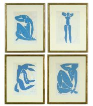 HENRI MATISSE, Blue Nudes, a set of four lithographs, Suite: Les Grandes Gouaches decoupees, 1960,