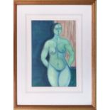 A NUDE LADY, pastel on paper, 68cm H x 54cm W (framed).