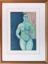 A NUDE LADY, pastel on paper, 68cm H x 54cm W (framed).