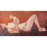 HENRY HOLT, 'Nude study', oil on canvas, 69cm x 130cm.