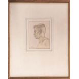 STANLEY AYERS, 'Portrait of a young man', pencil, 13.5cm x 10.5cm, signed, framed.