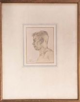 STANLEY AYERS, 'Portrait of a young man', pencil, 13.5cm x 10.5cm, signed, framed.