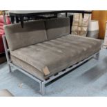 MILANO DESIGN SOFA BED, 155cm W approx, neutral fabric upholstered.