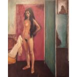 HENRY HOLT, 'Nude study', oil on canvas, 91cm x 72cm.