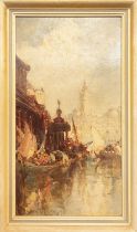 FRANK WASLRY, 'Venice', oil on board, 50cm x 26cm, framed. (purchased from Bonhams 17 Nov 1998)