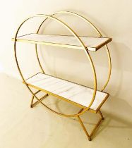 COCKTAIL BAR ETAGERE, 102cm high, 88cm wide, 29cm deep, 1960s French style, two-tier form with