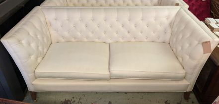 SOFA, Herringbone neutral upholstery, 202cm W.